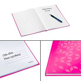 Notizbuch Leitz WOW, Format A4, 80 linierte Blatt, Hardcover-Einband, FSC®-zertifiziert, pink