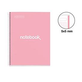 Notizbuch Miquelrius Emotions 1, DIN A4, 80 Blatt kariert und blickdicht, gelocht, Spiralbindung, Hardcover, pink