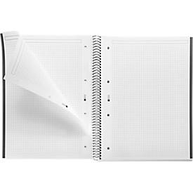 Notizbuch Miquelrius Emotions 1, DIN A4, 80 Blatt kariert und blickdicht, gelocht, Spiralbindung, Hardcover, schwarz