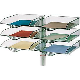 Ablagekorb CopySwinger Duo, 2 x 3 Kästen, B4-Format, Säulensystem, lichtgrau