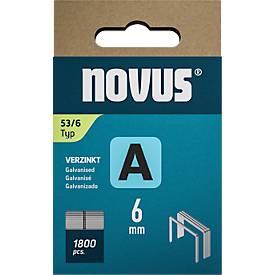Novus Heftklammern Typ A, Länge 6 mm, Stahldraht, 2000 Stück