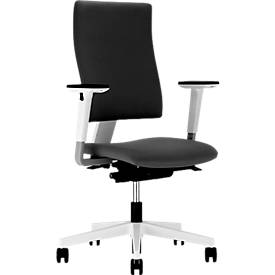 NowyStyl Bürostuhl 4ME, Synchronmechanik, ohne Armlehnen, höhenverstellbare Rückenlehne, weiß/schwarz