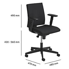 NowyStyl Bürostuhl Intrata, mit Armlehnen, Synchronmechanik, Muldensitz, schwarz