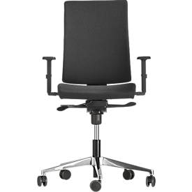 NowyStyl Bürostuhl Navigo, mit Armlehnen, Synchronmechanik, Muldensitz, schwarz/alusilber