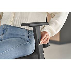 NowyStyl Bürostuhl Navigo, mit Armlehnen, Synchronmechanik, Muldensitz, schwarz/alusilber