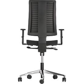NowyStyl Bürostuhl Navigo, mit Armlehnen, Synchronmechanik, Muldensitz, schwarz/alusilber