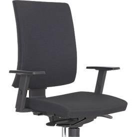 NowyStyl Bürostuhl Navigo, mit Armlehnen, Synchronmechanik, Muldensitz, schwarz/alusilber