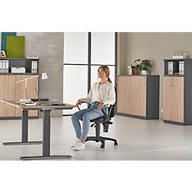 NowyStyl Bürostuhl Punkt Ergo, Permanentkontakt, mit Armlehnen, ergonomische Lehne, breite Sitzfläche, schwarz