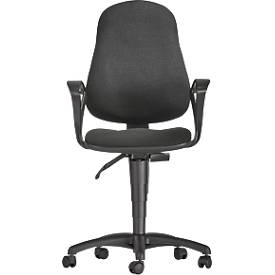 NowyStyl Bürostuhl Punkt Ergo, Permanentkontakt, mit Armlehnen, ergonomische Lehne, breite Sitzfläche, schwarz