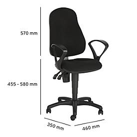 NowyStyl Bürostuhl Punkt Ergo, Permanentkontakt, mit Armlehnen, ergonomische Lehne, breite Sitzfläche, schwarz