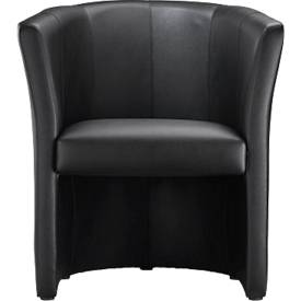 NowyStyl Cocktailsessel CLUB, Echtleder, voll gepolstert, Sitzhöhe 450 mm, schwarz