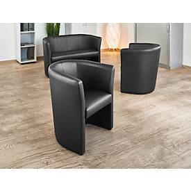 NowyStyl Cocktailsessel CLUB, Kunstleder (100% Polyester), voll gepolstert, Sitzhöhe 450 mm, schwarz