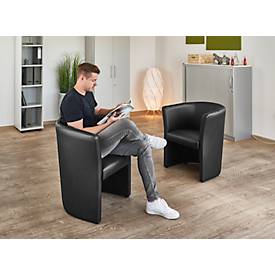 NowyStyl Cocktailsessel CLUB, Kunstleder (100% Polyester), voll gepolstert, Sitzhöhe 450 mm, schwarz