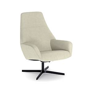 NowyStyl Drehsessel Barrique, mit Armlehnen, Rückenlehne neigungsverstellbar, B 540 x T 515 x H 410 mm, Polyesterbezug/Aluminium, braun/schwarz