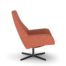 NowyStyl Drehsessel Barrique, mit Armlehnen, Rückenlehne neigungsverstellbar, B 540 x T 515 x H 410 mm, Polyesterbezug/Aluminium, cinnamonbraun/schwarz