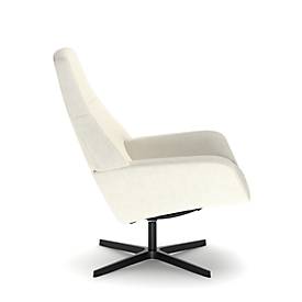 NowyStyl Drehsessel Barrique, mit Armlehnen, Rückenlehne neigungsverstellbar, B 540 x T 515 x H 410 mm, Polyesterbezug/Aluminium, cremebeige/schwarz