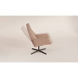 NowyStyl Drehsessel Barrique, mit Armlehnen, Rückenlehne neigungsverstellbar, B 540 x T 515 x H 410 mm, Polyesterbezug/Aluminium, dunkelgrau/schwarz
