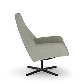 NowyStyl Drehsessel Barrique, mit Armlehnen, Rückenlehne neigungsverstellbar, B 540 x T 515 x H 410 mm, Polyesterbezug/Aluminium, sagegrün/schwarz