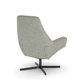 NowyStyl Drehsessel Barrique, mit Armlehnen, Rückenlehne neigungsverstellbar, B 540 x T 515 x H 410 mm, Polyesterbezug/Aluminium, sagegrün/schwarz