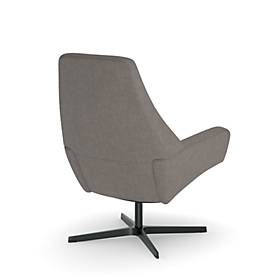 NowyStyl Drehsessel Barrique, mit Armlehnen, Rückenlehne neigungsverstellbar, B 540 x T 515 x H 410 mm, Polyesterbezug/Aluminium, taubengrau/schwarz