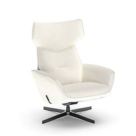 NowyStyl fauteuil pivotant Otuli, avec accoudoirs, fonction bascule, L 510 x P 525 x H 455 mm, housse polyester/aluminium, beige/noir