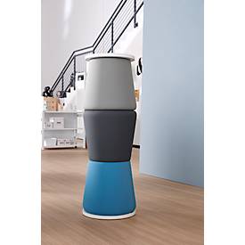 NowyStyl Pouf Set Versi, 3 Sitzhocker inklusive Tisch, blau/dunkelgrau/hellgrau/weiß