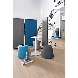 NowyStyl Pouf Set Versi, 3 Sitzhocker inklusive Tisch, blau/dunkelgrau/hellgrau/weiß