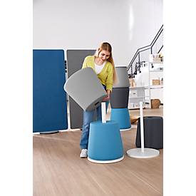 NowyStyl Pouf Set Versi, 3 Sitzhocker inklusive Tisch, petrol/gelb/hellgrau/weiß