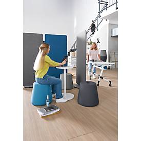 NowyStyl Pouf Set Versi, 3 Sitzhocker inklusive Tisch, petrol/gelb/hellgrau/weiß