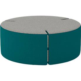 NowyStyl Sitzpouf Tri.Ply L, modular, Blazer-Stoff, ø 115 cm, grau/petrol