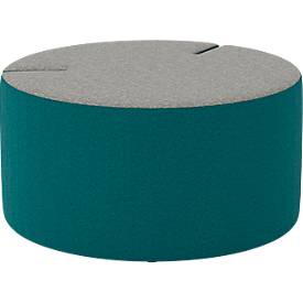 NowyStyl Sitzpouf Tri.Ply M, modular, Blazer-Stoff, ø 85 cm, grau/petrol