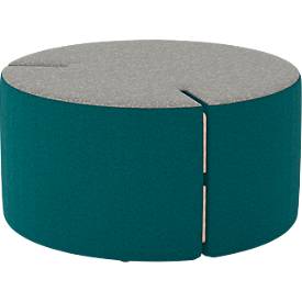 NowyStyl Sitzpouf Tri.Ply M, modular, Blazer-Stoff, ø 85 cm, grau/petrol