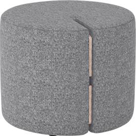 NowyStyl Sitzpouf Tri.Ply S, modular, Blazer-Stoff, ø 55 cm, grau