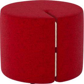 NowyStyl Sitzpouf Tri.Ply S, modular, Blazer-Stoff, ø 55 cm, rot