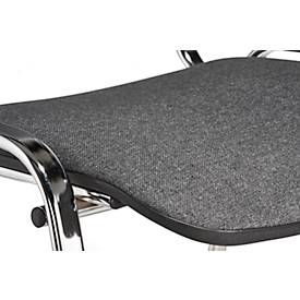 NowyStyl Stapelstühle-Set ISO BASIC, ohne Armlehnen, stapelbar bis 12 Stück, Bezug anthrazit, Gestell chromsilber, 8 Stück