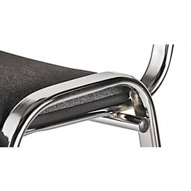 NowyStyl Stapelstühle-Set ISO BASIC, ohne Armlehnen, stapelbar bis 12 Stück, Bezug schwarz, Gestell chromsilber, 8 Stück