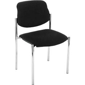 NowyStyl Stapelstuhl STYL, ohne Armlehnen, stapelbar bis zu 6 Stück, bis 110 kg, Bezug in Lederoptik, schwarz, 4 Stück