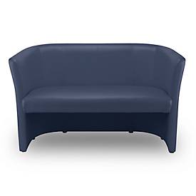 NowyStyl Zweisitzer-Sofa CLUB DUO, Kunstleder (100% Polyester), voll gepolstert, Sitzhöhe 455 mm, dunkelblau