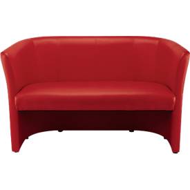 NowyStyl Zweisitzer-Sofa CLUB DUO, Kunstleder (100% Polyester), voll gepolstert, Sitzhöhe 455 mm, rot