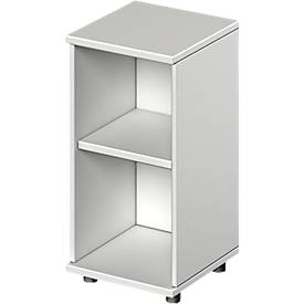 Open kast TETRIS WOOD, 2 HC, hoogte met glijders, L 400 mm, lichtgrijs- ons eigen merk Schäfer Shop Genius