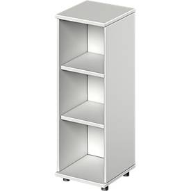 Open kast TETRIS WOOD - B 400 x D 421 x H 1160 mm - 3 OH - met glijders - lichtgrijs - ons merk Schäfer Shop Genius