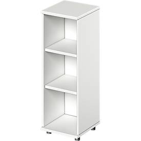 Open kast  TETRIS WOOD - B 400 x D 421 x H 1160 mm - 3 OH - met glijders - wit - ons merk Schäfer Shop Genius
