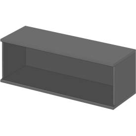 Open opzetkast TETRIS WOOD - B 1200 x D 421 x H 400 mm - 1 OH - grafiet - ons merk Schäfer Shop Genius