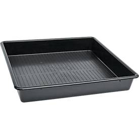 Opvangbak PE - 64,5 liter - L 1000 x B 550 x H 150 mm - met gaasrooster - zwart