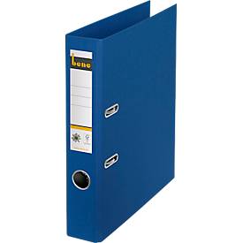 Ordner Bene No.1, A4, Rückenbreite 47 mm, Hebelmechanik, Griffloch & geklebtes Rückenschild, CO2-neutrale Pappe, blau