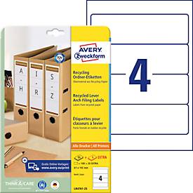Ordner-Etiketten AVERY® Zweckform, für Druckertyp Inkjet/Laser, rechteckig, permanent, 120 St., B 61 x H 192 mm, breite Ordner, Papier, naturweiß