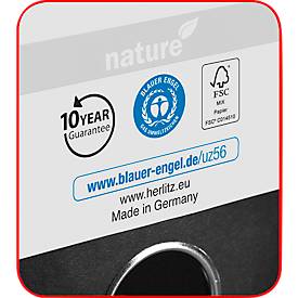 Ordner herlitz maX.file nature, DIN A4, Rückenschild geklebt, Hartpappe, Rückenbreite 80 mm, rot, 1 Stück