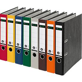 Ordner LEITZ® 1050, DIN A4, Rückenbreite 52 mm, Griffloch, geklebtes Rückenschild, Hartpappe, 1 Stück, rot