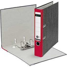 Ordner LEITZ®1050, DIN A4, Rückenbreite 52 mm, Griffloch, geklebtes Rückenschild, Hartpappe, 20 Stück, rot