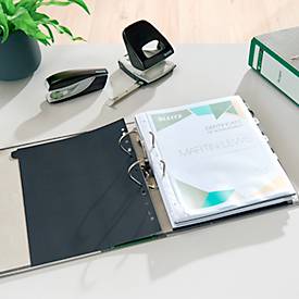 Ordner LEITZ® 1080, DIN A4, Rückenbreite 80 mm, Griffloch, geklebtes Rückenschild, Hartpappe, 1 Stück, blau